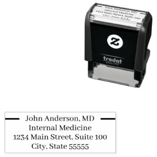 Doctor Name Specialty Return Address Text Template Self-inking Stamp