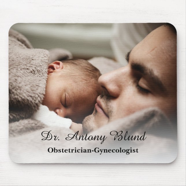 Doctor Newborn Family Photo Keepsake Mouse Pad (Front)