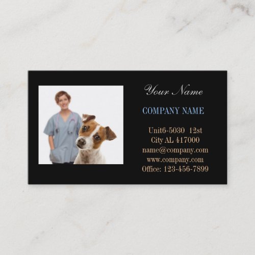 Doctor nurse animal hospital veterinarian business card