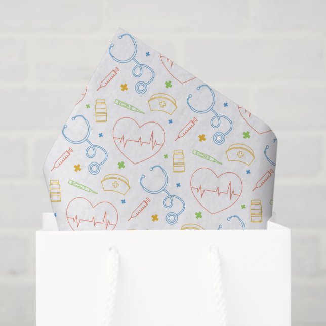 Doctor Nurse Decoupage Tissue Paper (Gift Bag)