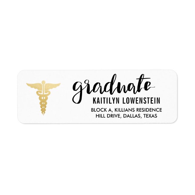 Doctor | Nurse | Graduate Gold Symbol Script Label (Front)