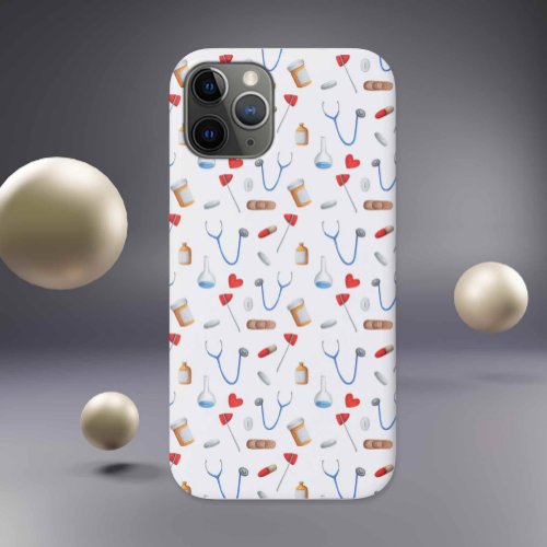 Doctor Nurse Hospital Instruments Pattern Case_Mate iPhone 14 Pro Max Case