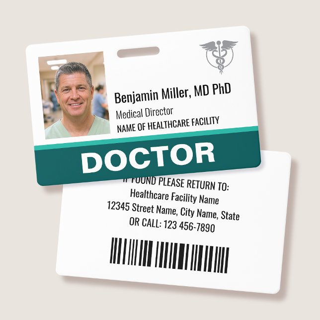 Doctor Nurse ID Badge Photo Logo Modern Red (Creator Uploaded)