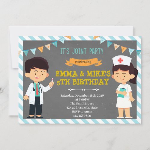 Doctor nurse joint party Invitation