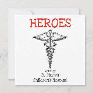 Doctor Nurse Medical Hospital Nursing Health Care Thank You Card