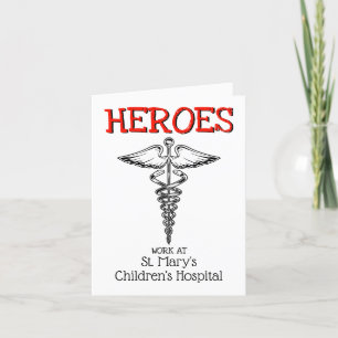 Doctor Nurse Medical Hosptial Nursing Health Care Letterpress Thank You Card