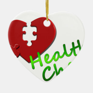Doctor Nurse Medical Office Business Peace Love Ceramic Ornament