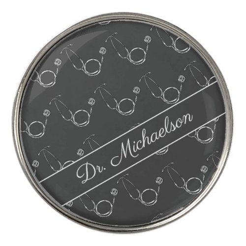 Doctor Nurse Medicine Surgeon Pattern Name Golf Ball Marker