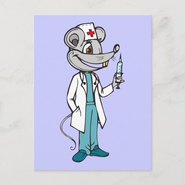Doctor Nurse Mouse Postcard (Front)