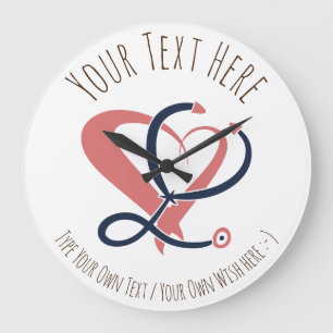 Doctor, nurse, paramedic, emergency gift template large clock