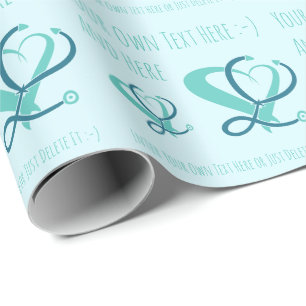 Doctor, nurse, paramedic, emergency gift template wrapping paper