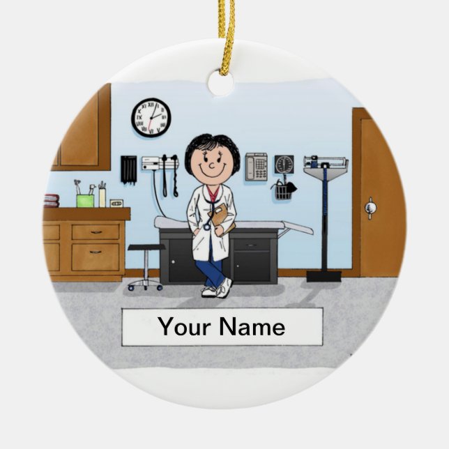 Doctor, Nurse, Physician Assistant - Female Ceramic Ornament (Front)