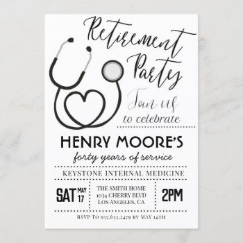 Doctor Nurse Retirement Party Invitation