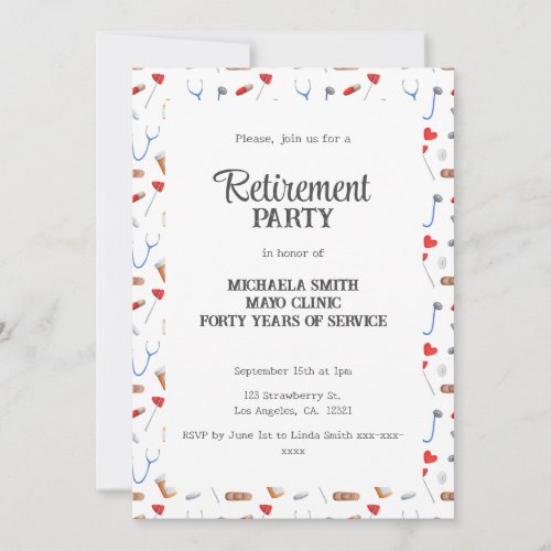 Doctor Nurse Retirement Party Invitation