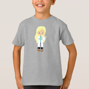 Doctor, Nurse, Stethoscope, Lab Coat, Blonde Hair T-Shirt