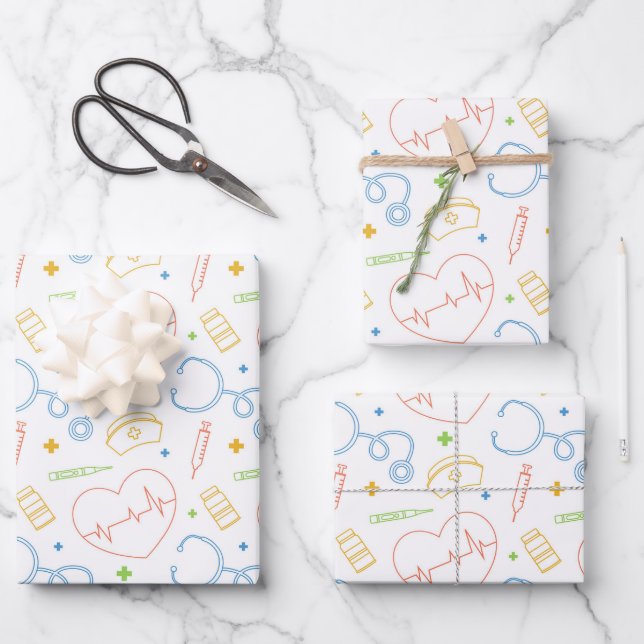 Doctor Nurse Wrapping Paper Sheets (Front)