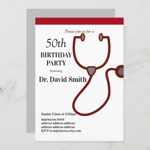 Doctor  Nursing Medical birthday Invitation