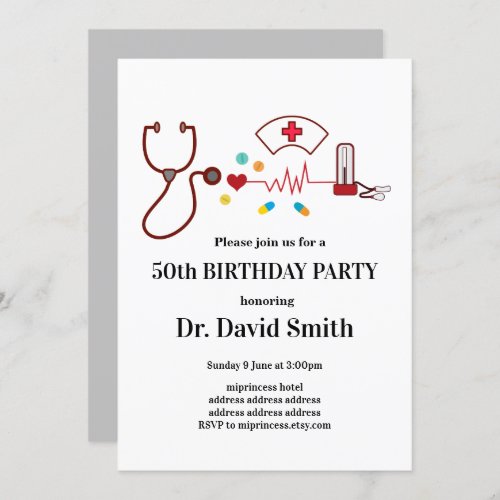 Doctor  Nursing Medical birthday Invitation