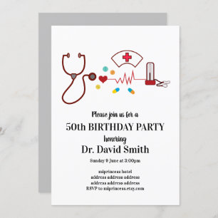 Doctor , Nursing, Medical birthday Invitation