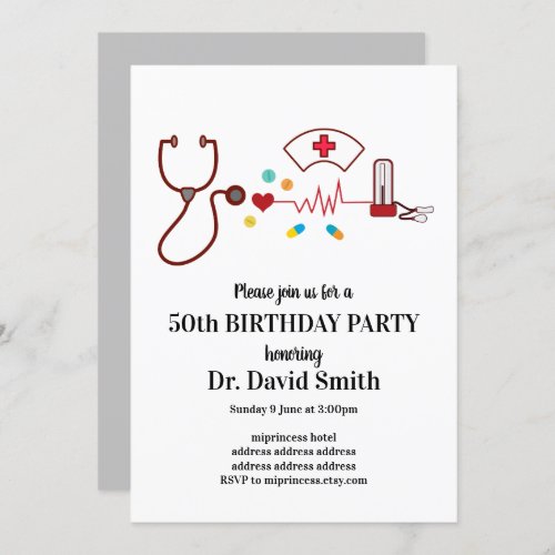 Doctor  Nursing Medical birthday Invitation