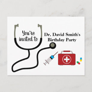 Doctor , Nursing, Medical birthday Invitation Postcard