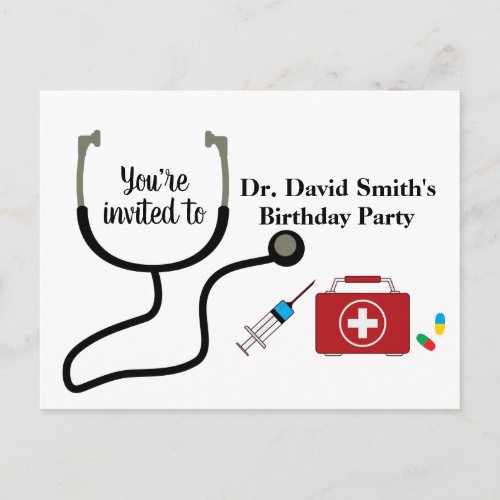 Doctor  Nursing Medical birthday Invitation Postcard