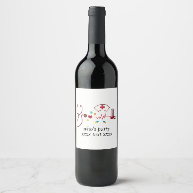Doctor , Nursing, Medical, hospital Wine Label (Front)