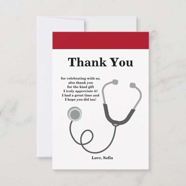 Doctor , Nursing, Medical thank you card (Front)