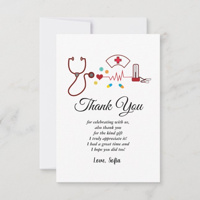 Doctor , Nursing, Medical thank you card (Front)