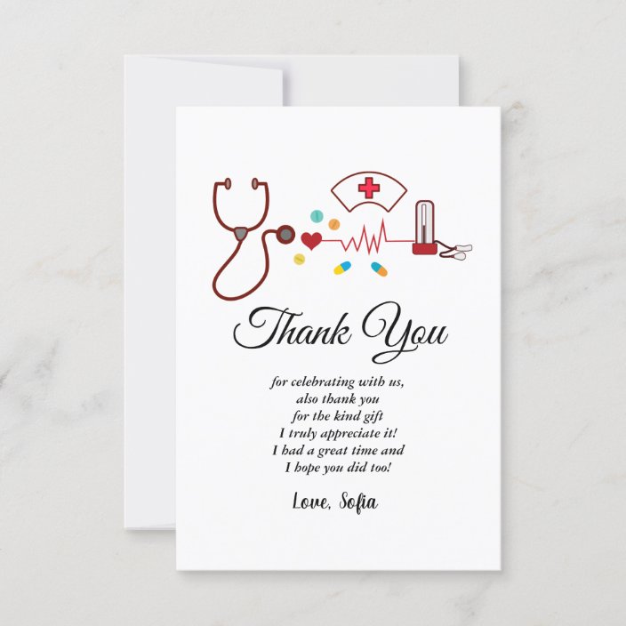 Doctor , Nursing, Medical thank you card | Zazzle.com