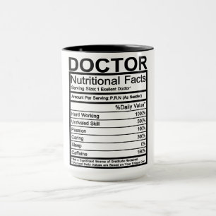 Doctor Nutritional Facts Mug