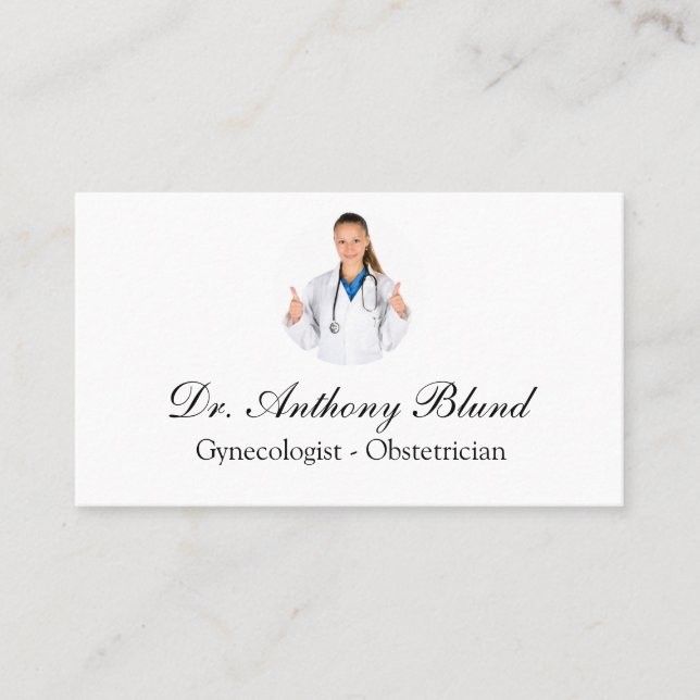 Doctor obstetrician gynecologist OBGYN Business Ca Business Card (Front)