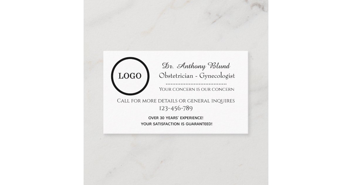Doctor Obstetrician Gynecologist OBGYN Business Card | Zazzle