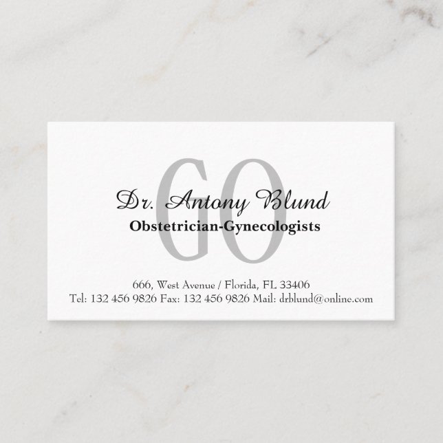 Doctor Obstetrician Gynecologist OBGYN Elegant Bus Business Card (Front)