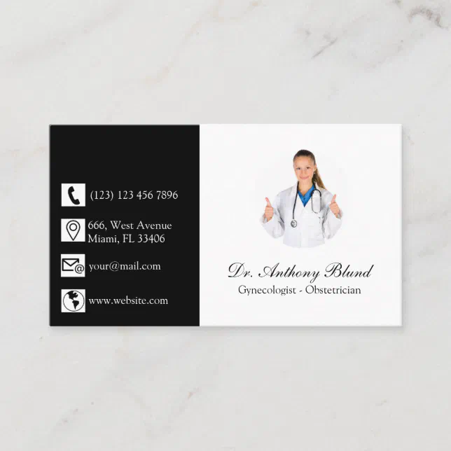 Doctor Obstetrician-Gynecologist OBGYN elegant Business Card | Zazzle