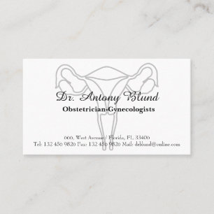 Doctor Obstetrician OBGYN Elegant Uterus Cervix Business Card
