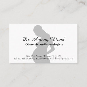 Doctor Obstetrician OBGYN Elegant Women silhouette Business Card