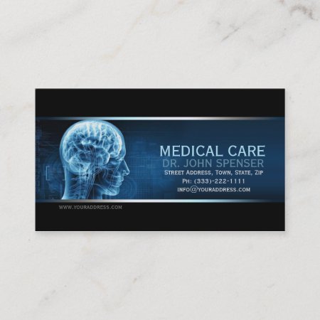 Doctor Of Anatomy Blue Brain Medical Business Card