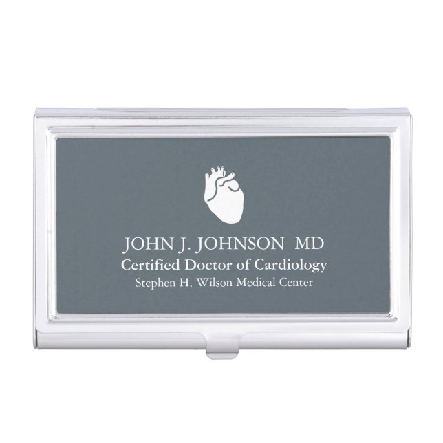 Doctor of Cardiology Personalized Business Card Case (Front)