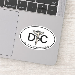 Doctor of Chiropractic with Emblem Oval Sticker