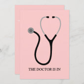 Doctor of Medicine MD Pink Graduation Party Invite (Front/Back)