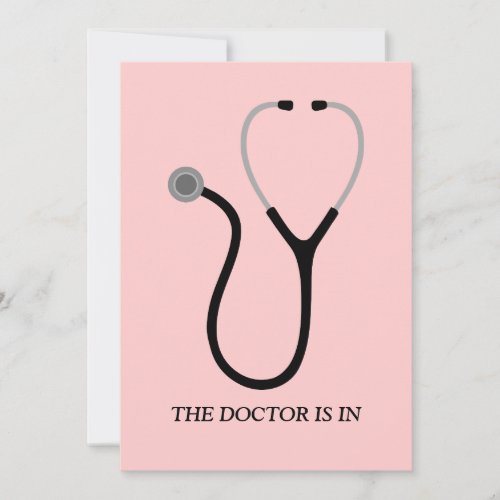 Doctor of Medicine MD Pink Graduation Party Invite
