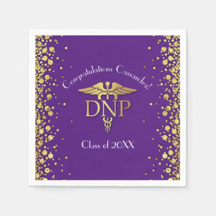Doctor of Nursing Practice Graduation Purple Gold Napkins