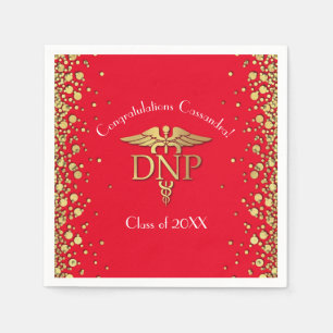 Doctor of Nursing Practice Graduation Red Gold Napkins