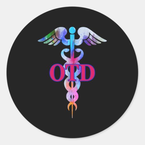 Doctor Of Occupational Therapy Otd Caduceus Gradua Classic Round Sticker