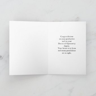 Doctor of Optometry Graduation Congratulations Card | Zazzle