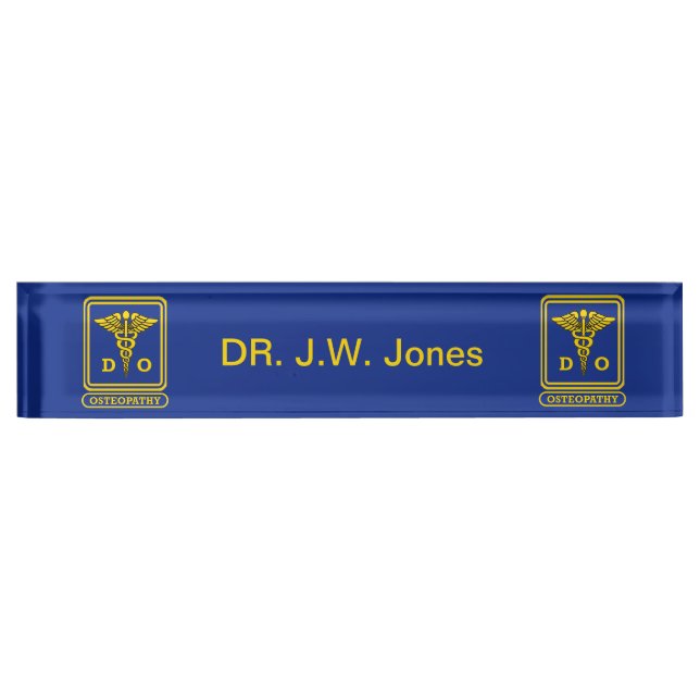 Doctor of Osteopathic Medicine Desk Name Plate (Front)