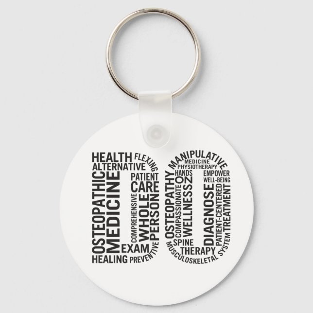 Doctor of Osteopathic Medicine DO Osteopathy Keychain (Front)