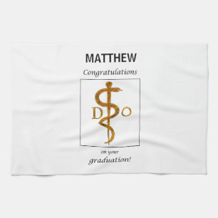 Doctor of Osteopathy Graduation Congratulations Kitchen Towel