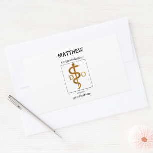 Doctor of Osteopathy Graduation Congratulations Rectangular Sticker